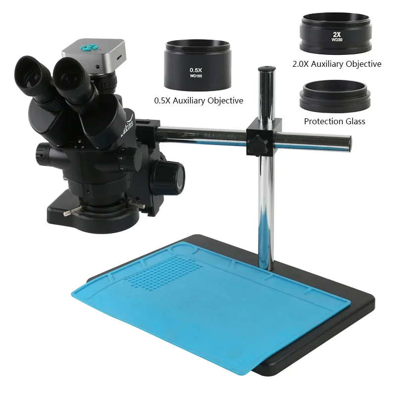 Stereo Trinocular Microscope Pcb - Zoom 3,5X-90X Trinocular Confocal 48MP HDMI