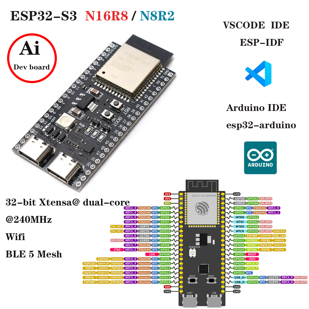 Esp32 S3 Development Board Lot - Placas de Desarrollo ESP32-S3 con Kit